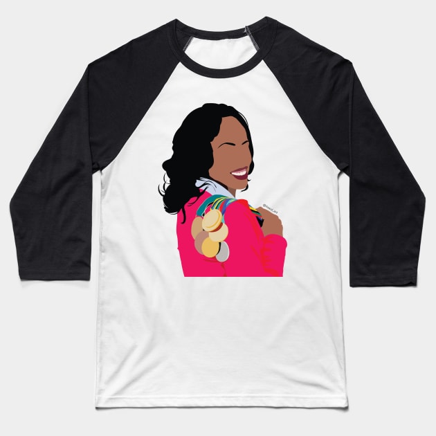 Jackie Joyner-Kersee Baseball T-Shirt by itsaulart